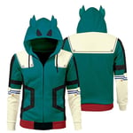 My Hero Academia Midoriya Izuku Deku Cosplay Kostym Jacka Vuxen Unisex Hoodie Kappa Tröja A A L