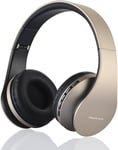 Casque Bluetooth Sans Fil Avec Micro Intégré-Hi-Fi Stereo Micro Sd/Tf,Fm Radio Casque Pliables Pour Iphone/Android/Ipad/Ordinateurs Portables (Or)