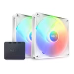 140mm NZXT F140 RGB Core Double Fan Pack w/ Light Controller, White, 500-1800rpm