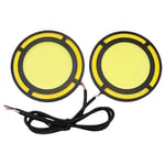 Tlily - 2Pcs Voiture Jaune Blanc Cob Led LumièRe du Jour Ampoule Drl Lampe Brouillard