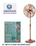 16 Inch Metal Pedestal Fan 3 Speed Oscillating Air Cooling Standing Fan Copper