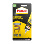 Pattex Colle contact type néoprène- Formule transparente tous matériaux- Tube 125 gr