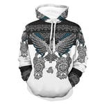 Twelve constellations Men's Hoodies Viking Eagle Cool Individuality Breathable Printed Hoodie White L