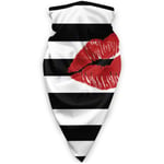 AEMAPE Sports Face Scarf Lips Printed in and White Stripes Outdoor Face Scarf Balaclava Ski Face Scarf Bandana Men Woman