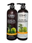 Cosmo Olive Oil Shampoo & Conditioner - Free of Sulfates & Parabens (1000 ml)