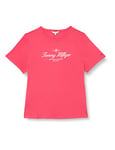 Tommy Hilfiger Women's Short-Sleeve T-Shirt Crew Neck, Pink (Bright Cerise Pink), 48