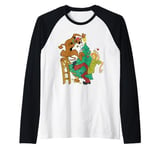 Christmas Scooby Doo Shaggy Decorate Tree Holiday Raglan Baseball Tee