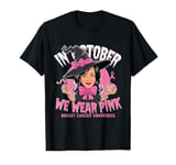 Black Woman In October We Wear Pink Breast Cancer Awareness T-Shirt