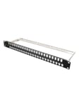 Deltaco 19" Keystone Patch Panel 48 Ports 1U Metal Black