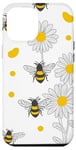 iPhone 12 Pro Max White Daisy Flower Bee Lover Bumble Bee Honey Bees Case