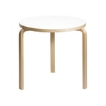 Artek - Aalto Bord 90B, Vit laminat, Klarlackad - Spisebord - Alvar Aalto - Hvit - Tre