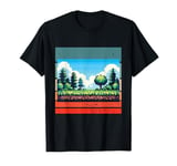 Retro game fans pixelated nature 8-bit wilderness pixels T-Shirt