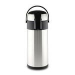 Pioneer Flasks Stainless Steel Airpot Hot Cold Water Tea Coffee Dispenser Conference Event Flask, Satin Finish, 4 litres