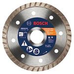 BOSCH DB4542S 4-1/2 In. Standard Turbo Rim Diamond Blade with 7/8 In. Arbor for Smooth Cut Wet/Dry Cutting Applications in Concrete, Brick, Stone, Masonry
