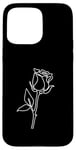 Coque pour iPhone 15 Pro Max Rose Fleur Abstraite Dessin Minimaliste one Line Art