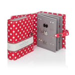 Large Little Book Of Earrings Red Polka Dots 4 Page Jewellery Box Book