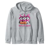 In October We Wear Pink Siberian Husky Breast Cancer Costume Zip Hoodie