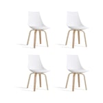 Lot de 4 chaises scandinaves blanches - Nicosie Designetsamaison Blanc