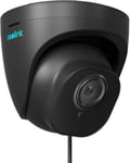 5Mp Caméra De Surveillance Extérieure Poe Dôme Avec Détection Personne/Véhicule, Caméra Ip Avec Etanche Ip67, Time Lapse, Fente Pour Carte Microsd, Vision Nocturne Ir, Rlc-520A Noir