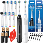 Oral-B Advance DB5 Electric Toothbrushes Black+White + 8 replacement brush heads