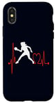 Coque pour iPhone X/XS Jeu de tennis de table amusant pour fille Heartbeat EKG