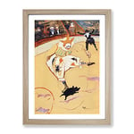 Clown At The Circus Fernando By Henri De Toulouse Lautrec Classic Painting Framed Wall Art Print, Ready to Hang Picture for Living Room Bedroom Home Office Décor, Oak A2 (64 x 46 cm)