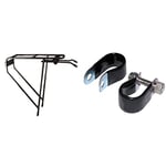 TOUR ULTRALITE REAR RACK BLACK & P-Clips : Black, 16mm