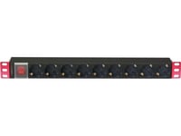 Techly Power Strip 9 Places For 19Inch Rack With Schuko Plug Switch 1U