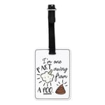 I'm One Fart Away From A Poo Visual Luggage Tag Suitcase Bag - Funny Joke Poop