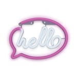 Neon LED-valo HELLO vaaleanpunainen valkoinen Bat + USB FLNE15