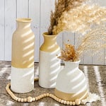 Lot de 3 vases de Ferme Modernes – Vases bohème pour Herbe de la Pampa, Eucalyptus, Fleurs sèches et Plantes | Décoration d'étagère, décoration de cheminée, Centre de Table