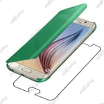 ebestStar ® pour Samsung Galaxy S6 edge + SM-G928F edge plus - Housse Coque Etui View Clear Cover Miroir, Couleur Vert