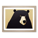 The Eccentric Bear Abstract H1022 Framed Print for Living Room Bedroom Home Office Décor, Wall Art Picture Ready to Hang, Oak A2 Frame (64 x 46 cm)