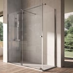 Paroi de douche fixe + Porte coulissante VOLARE 155 - 160 cm  Avec seconde paroi de 76 - 79 cm