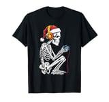 Gamer Skeleton Santa Headphones Christmas Gaming T-Shirt