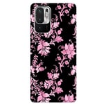 Coque Redmi NOTE 10 5G et Poco M3 PRO fleur rose et noire