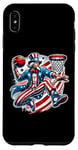 Coque pour iPhone XS Max Patriotic Uncle Sam joueur de basket-ball 4 juillet fan de sport