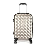 Kono Valise à Main légère en Polycarbonate + ABS - 50,8 cm - avec 4 Roues pivotantes, Champagne, Fashions