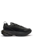 Lacoste Odyssa Leather Trainers - Black, Black, Size 11, Men