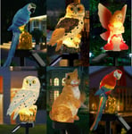 Waterproof Solar Powered Garden Led Lights Owl Animal Pixie Lawn Ornament