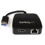 StarTech.com Mini station d'accueil USB 3.0 universelle pour PC portable avec HDMI - Adaptateur NIC USB 3.0 vers GbE (USB31GEHD)