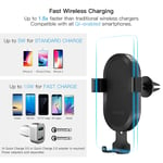 dodocool 10W Fast Charge Wireless Car Charger Phone Holder with 2 Air Vent D3V1