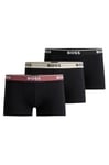 BOSS Mens 3 Pack Power Boxer Shorts Black/Black/Black S