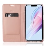 Coque pour Apple iPhone 13 en CLASSY OR ROSÉ Housse de protection Étui avec fermeture magnétique, fonction de support et compartiment pour carte - Neuf