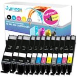 Lot de 12 cartouches jet d'encre type Jumao compatibles pour Canon Pixma MG7751