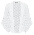 Veste Boléro Ouverte sur Le Devant pour Femme Basique Chauve-Souris Haut décontracté Cardigan Boléro Blanc Clair M