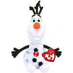 Ty - La Reine des Neiges - Peluche Musicale Olaf le Bonhonne de Neige, TY90192, Blanc, 23 cm