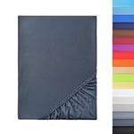 NatureMark - Drap de lit en Microfibre à Prix réduit ! Beaucoup de Tailles et de Couleurs de Marque (140x200-160x200 cm, Gris Anthracite)