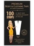 Linda's Essentials Double Sided Body Tape and Fashion Tape 100 Pack, Fabric Tape