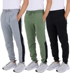 Real Essentials 3 Pack: Men's Tech Fleece Active Athletic Casual Jogger Sweatpants with Pockets (as8, Alpha, m, Regular, Regular, Set J)